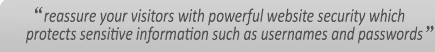 protect your web site data and reassure visitors with powerful security for your website