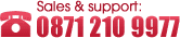 Sales and support: 0871 210 9977