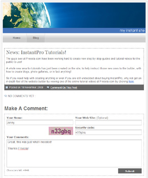 Comment submit form