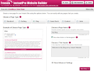 Enter page name and title header