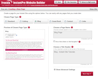 Enter page name and title header