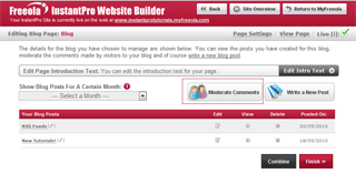 Moderating comments button