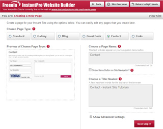 Contact page