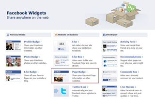 Choose Facebook Widget