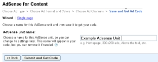 Define a name for the Ad Unit