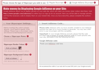 Skyscraper Type is Google AdSense