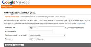 Enter Web Site Details