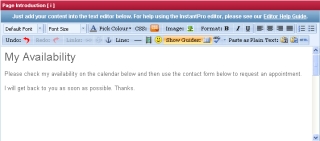 The InstantPro example page