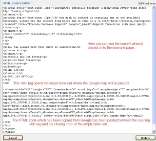 Adding the HTML code