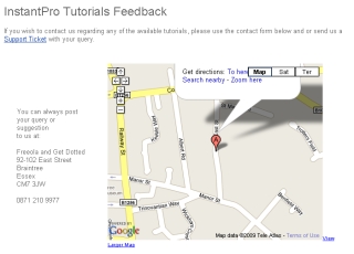 How the map appears on the live page