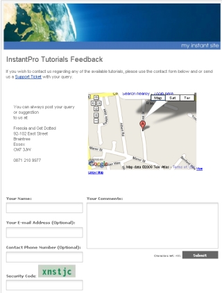 How the map appears on the live page