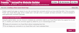 Guest book moderation