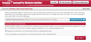 Guest book moderation