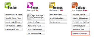 Choose Password Protection from Site Overview