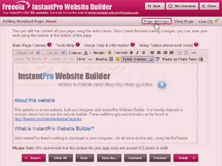 Page settings