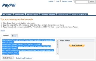 paypal button code