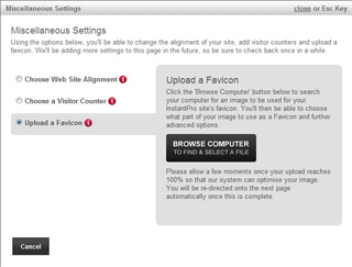 Upload your Favicon