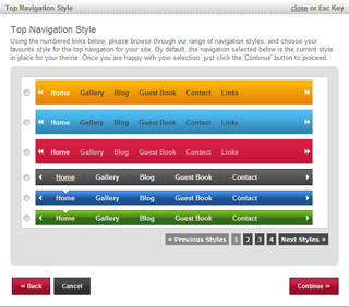 Select Top Navigation Style