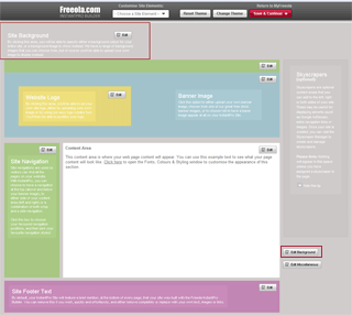 Edit the Website background