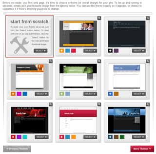 Theme Selection page