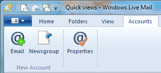 Windows Live Mail Accounts Tab Windows Live Mail Accounts Tab