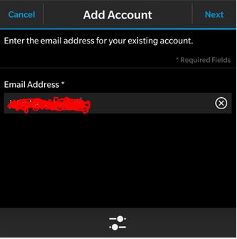 Enter your Freeola Email Address Add Email Address Blackberry 10