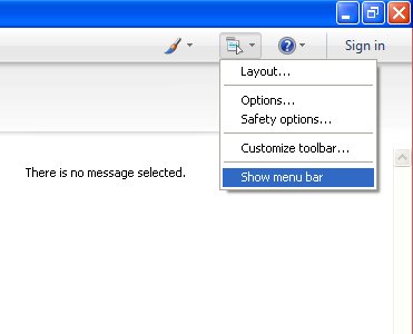 Windows Live Mail Show Menu Bar