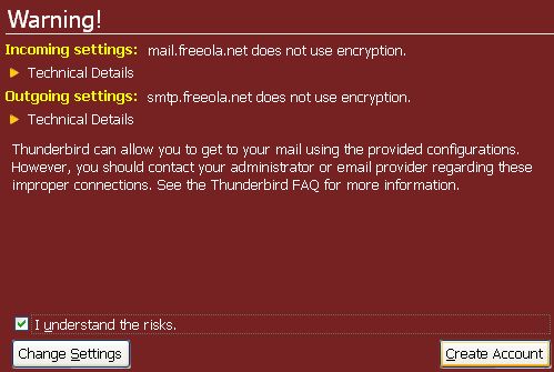 Thunderbird SSL Warning