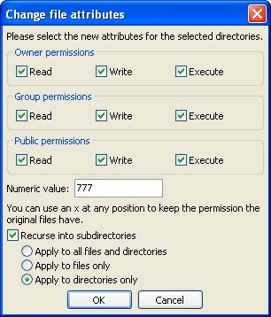 Filezilla Permissions