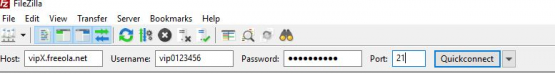 FTP Settings in Filezilla Filezilla Menu Bar