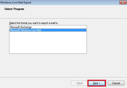 Export Live Mail Messages