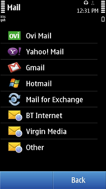 Mail Account Providers Nokia N8 Mail Providers