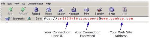 Netscape FTP Upload