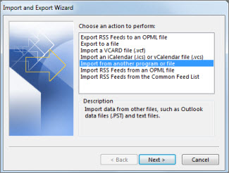 Outlook Import from File Import From Another File in Outlook