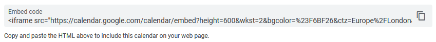 RQS Embed Google Calendar