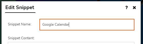 RQS Google Calendar Snippet