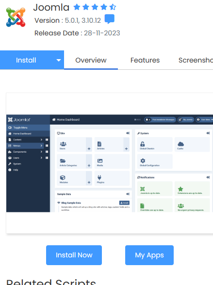 cPanel Joomla Install