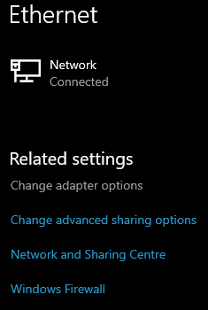 Ethernet Adapter Settings