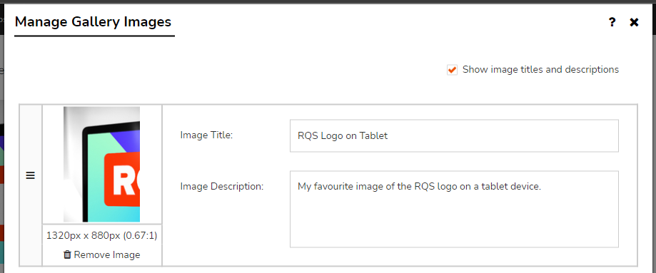 RQS Gallery Descriptions