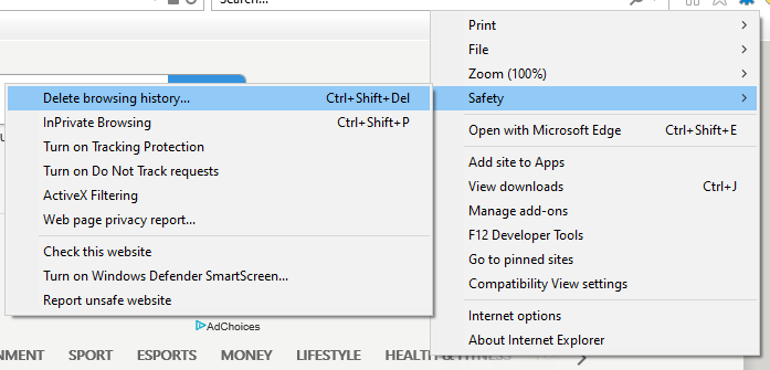 Clear Cache Internet Explorer