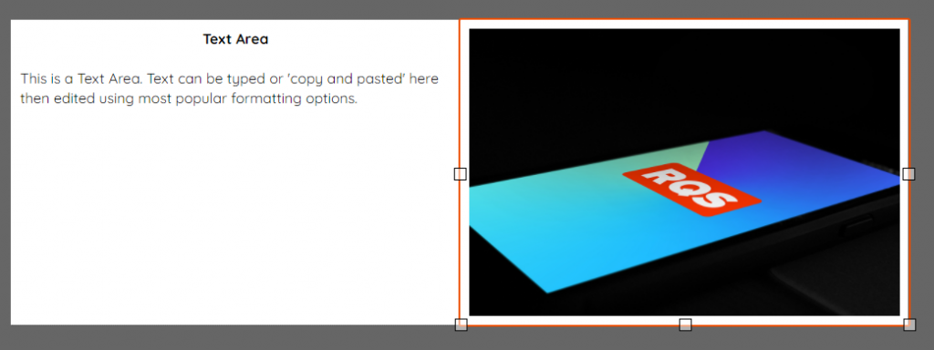 Using a Content Section in your RQS pages