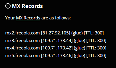 DNS Lookup MX Records