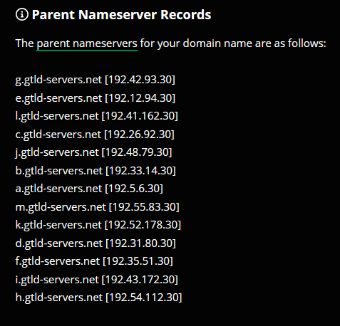 Parent DNS Lookup