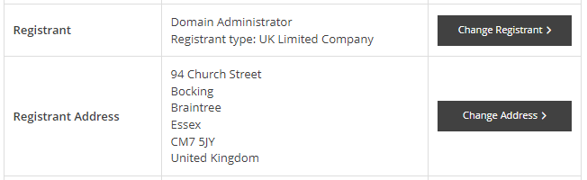 Domain Registrant Address Change