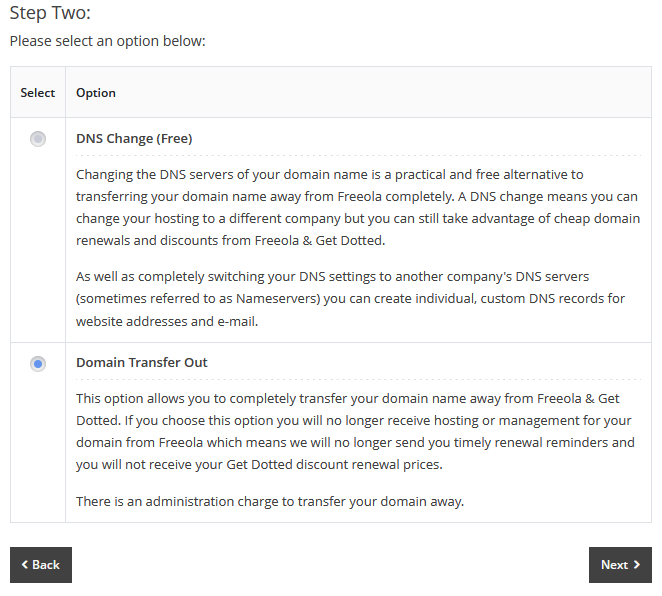 Domain Transfer Out Wizard