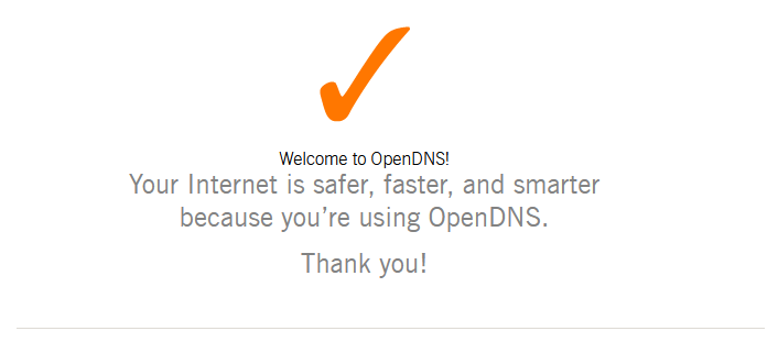 OpenDNS Success Page