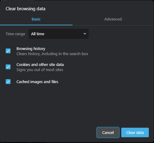 Opera Clear Cached Data