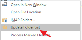 Outlook Update Folder List