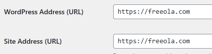 Wordpress Site Address