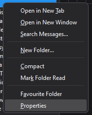Thunderbird Inbox Menu